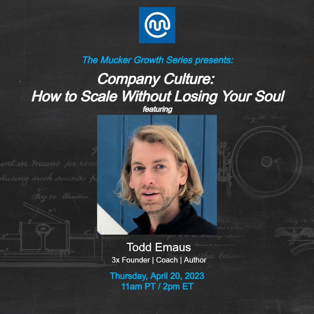 mucker's tweet photo. #Companyculture is critical to #scaling a new #startup. Join us Thursday, 4/20 for Mucker #Growth webinar w/ serial #founder Todd Emaus. Learn about game plan + new tools for building healthy + effective #culture.
Register: https://t.co/qdmN3Um4C0
#BCVC #entrepreneur https://t.co/pcm7UTzM1e
