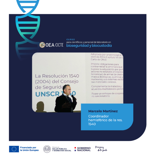 OEA_CICTE's tweet photo. Más de 30 científicos y personal de laboratorio, desde bioquímicos a  veterinarios, participan en nuestro curso sobre #Bioseguridad y #Biocustodia iniciado hoy en 🇵🇾 e inaugurado por @claufb74 CONAPREB @MDN_PY y Victor Hernán Martínez, Viceministro de @msaludpy https://t.co/LOw4NlRmD6