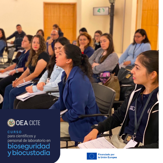 OEA_CICTE's tweet photo. Más de 30 científicos y personal de laboratorio, desde bioquímicos a  veterinarios, participan en nuestro curso sobre #Bioseguridad y #Biocustodia iniciado hoy en 🇵🇾 e inaugurado por @claufb74 CONAPREB @MDN_PY y Victor Hernán Martínez, Viceministro de @msaludpy https://t.co/LOw4NlRmD6