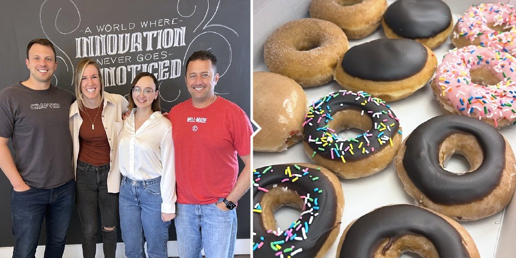 Donuts make any birthday celebration better. Happy birthday, Brandi, Greg, Maddie and Michael!

#CraftedAgency #WellCRAFTED