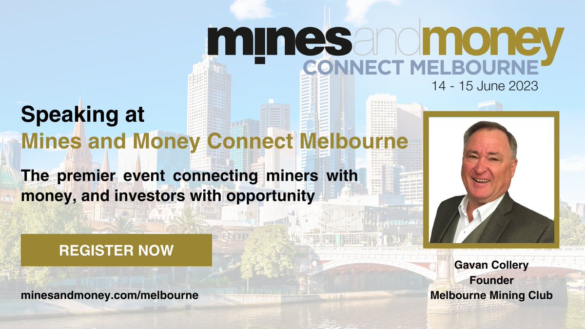 Gavan Collery, Founder of the <a href="/melbminingclub/">Melbourne Mining Club</a> will be speaking at Mines and Money Connect Melbourne. Join him by registering for your pass at hubs.ly/Q01LxVZ40

#MinesandMoney #MelboruneMiningClub #Mining #MiningInvestment