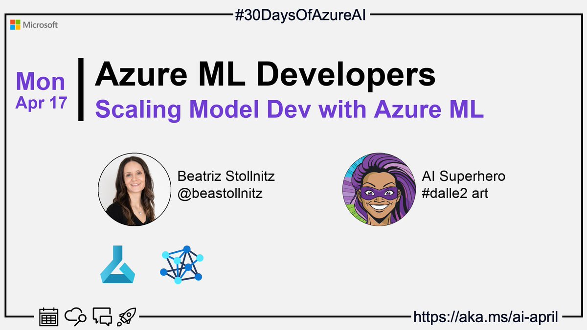 msdev's tweet image. Next up for #30DaysOfAzureAI, we&apos;re diving into Azure ML and learning how to train and deploy ML models at scale. 

If you&apos;re a data scientist, ML, or MLOps engineer—this one&apos;s for you: msft.it/6016gKJEM #AzureML
