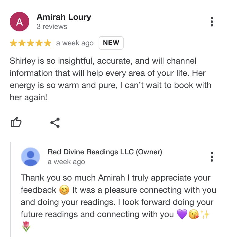 RedDivineReadin's tweet image. I Love connecting with my new clients ❤️💯💪🏼

You can book me at reddivinereadings.com

Thank you clients 🌻🎉💛

✨Red Divine Readings LLC ✨

#bookings #evidentalpsychicmedium #mediumshipreadings #clientappreciation #clientreview #clientsatisfaction #clientlove