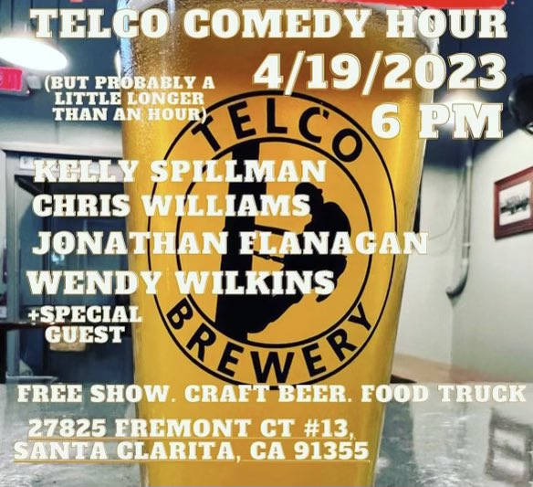 TelcoBrewery's tweet photo. Save the date!! WEDS at 6:00 pm free comedy show!  For more info @telcocomedyhour https://t.co/4jqaqi6iEq