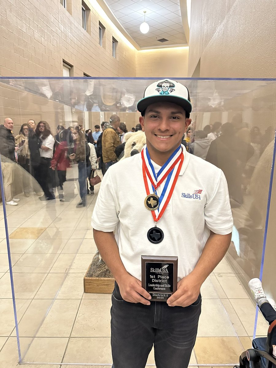 Representing Anthony ISD on a state level!🧑‍🏭
 
Daniel Sotelo, Anthony High School senior, was recently awarded second place in the Skills USA Texas Championships for welding applications. The competition took place in Corpus Christi in March. 
 
Congratulations, Daniel!