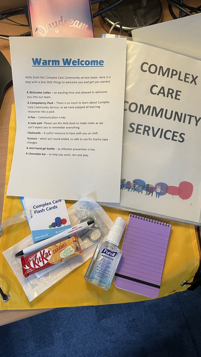 So excited to be welcoming our new trained carers to the team. Welcome packs ready and waiting. We have job adverts live on NHS Jobs. Go check it out.
#RightStart is so vital for staff well being and development. #StaffRetention
@BWCH_SM @BWC_NHS @BWCPracticeEd