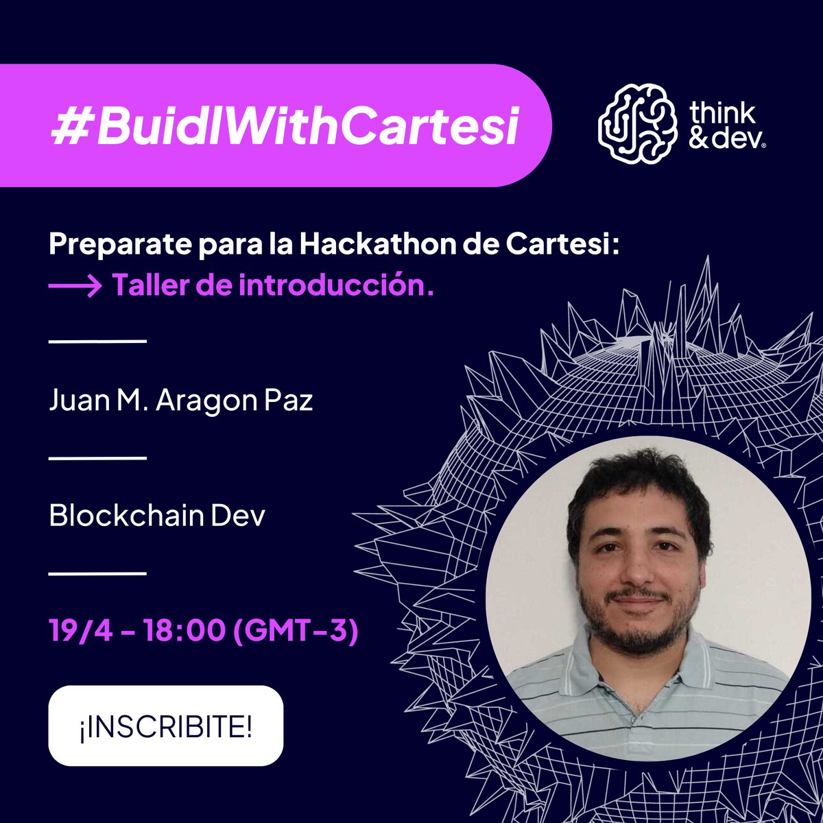 ¿Sos nuevo en el mundo de <a href="/cartesiproject/">Cartesi</a> y te gustaría aprender más?

No te pierdas el taller de introducción a Cartesi este miércoles a las 18:00 (GMT-3) en VIVO 🔴 por YouTube.

<a href="/pipo9987/">Pipo</a>, nuestro experto en Cartesi, estará a cargo del workshop.

Inscripciones abiertas 👇