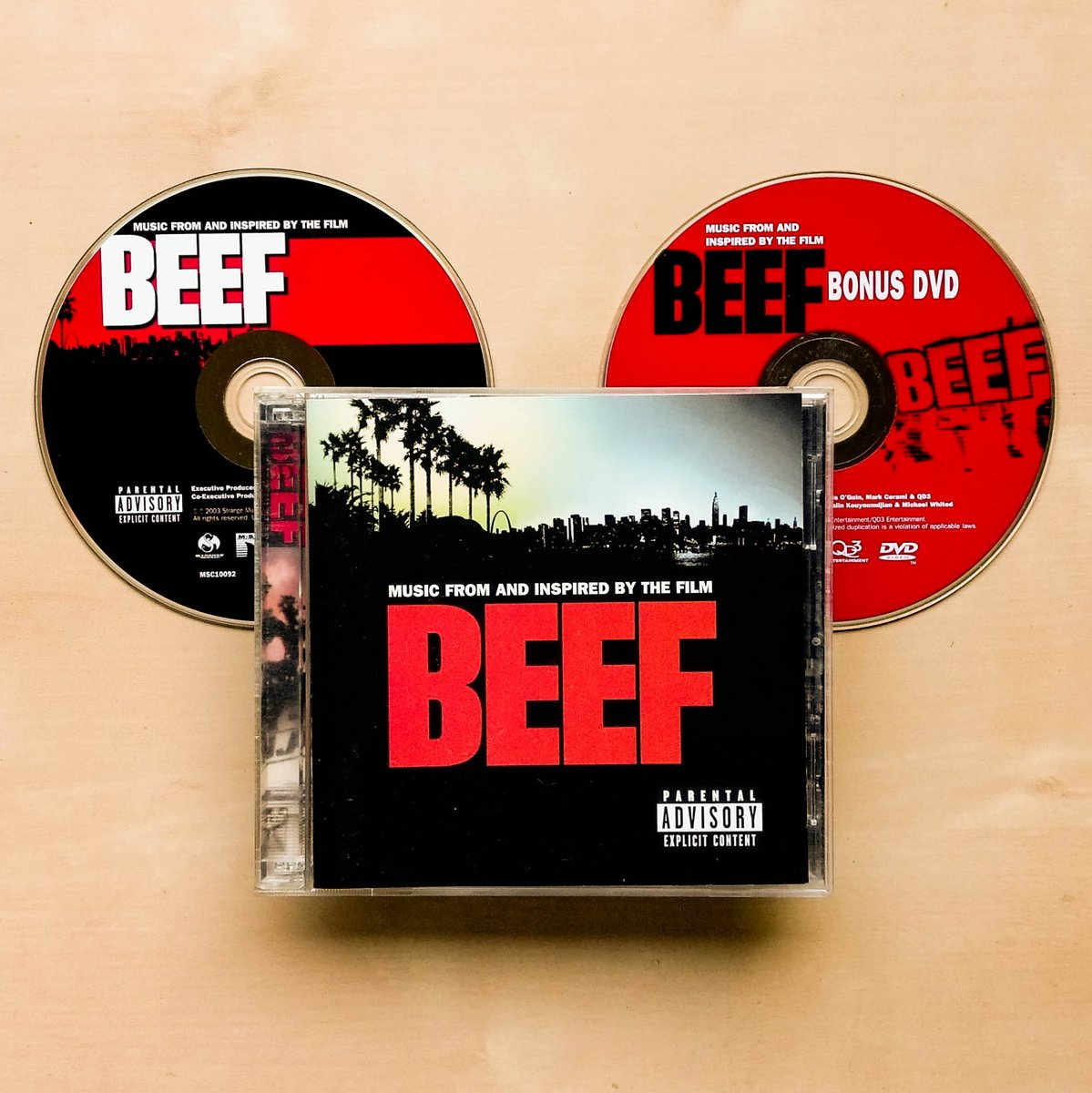 radiofuturamusi's tweet image. Music From And Inspired By The Film Beef. Original 2003 #2Disc #CD and #DVD pressing going to #Cranston #RhodeIsland #MusicFromAndInspiredByTheFilmBeef #Beef #HipHop #Rap #RapMusic #CDOfTheDay #CDCollector #CDCollectorsOfTwitter