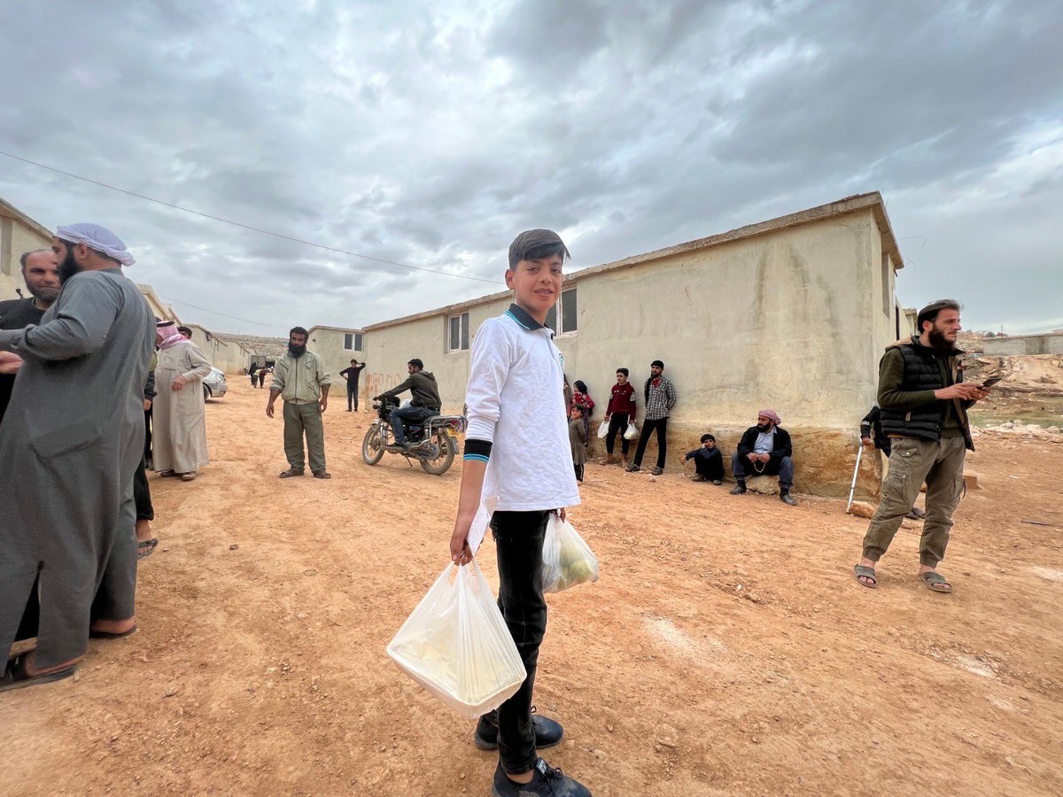 14-year-old Amr was happy to take a WCK-provided Iftar meal to his family in a temporary camp in Ad Dana, Syria. Iftar is the meal eaten by Muslims after sunset during Ramadan when they’ve been fasting since sunrise. WCK is providing these meals across the region. #ChefsForSyria