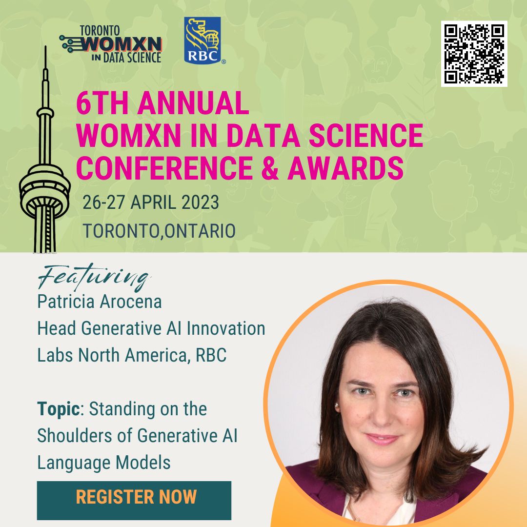 Join Patricia Arocena, Head Generative AI Innovation Labs North America RBC for Standing on the Shoulders of Generative AI Language Models followed by a panel discussion with talented RBC women with diverse experiences.
Get your tickets here: buff.ly/3JANiVy