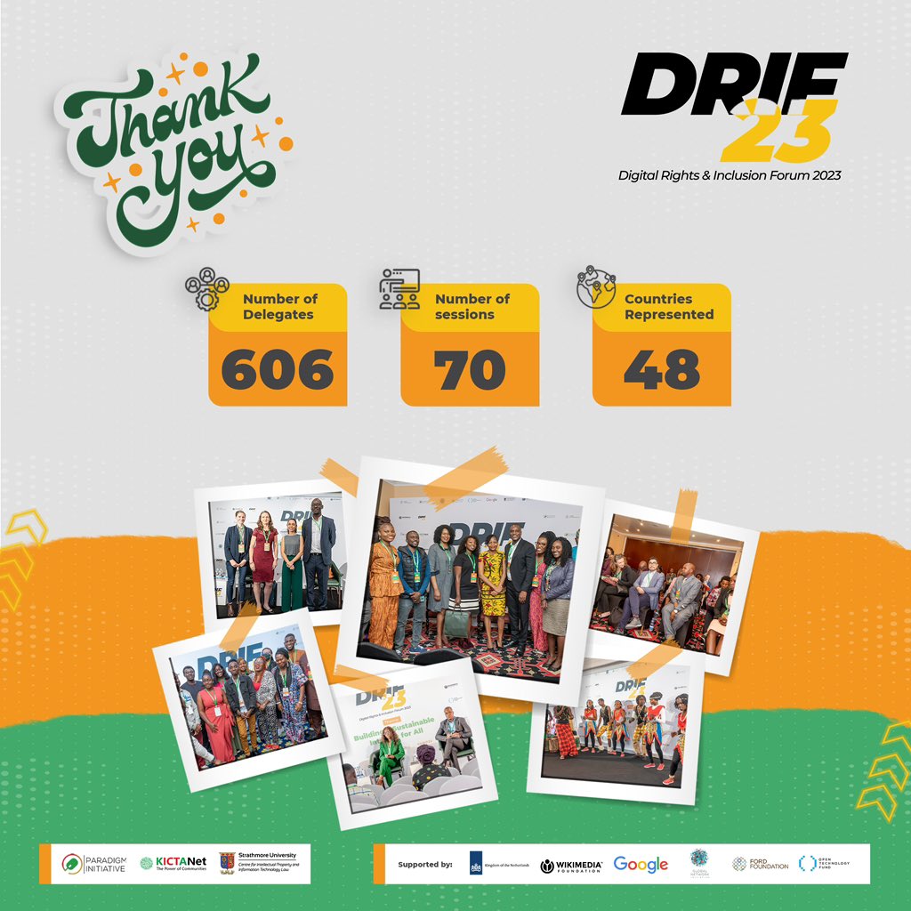 We would like to express our utmost gratitude to individuals, organisations, sponsors, volunteers, partners and the PIN team for the support in delivering a successful event. May the conversations we initiated at #drif23… (1/2)