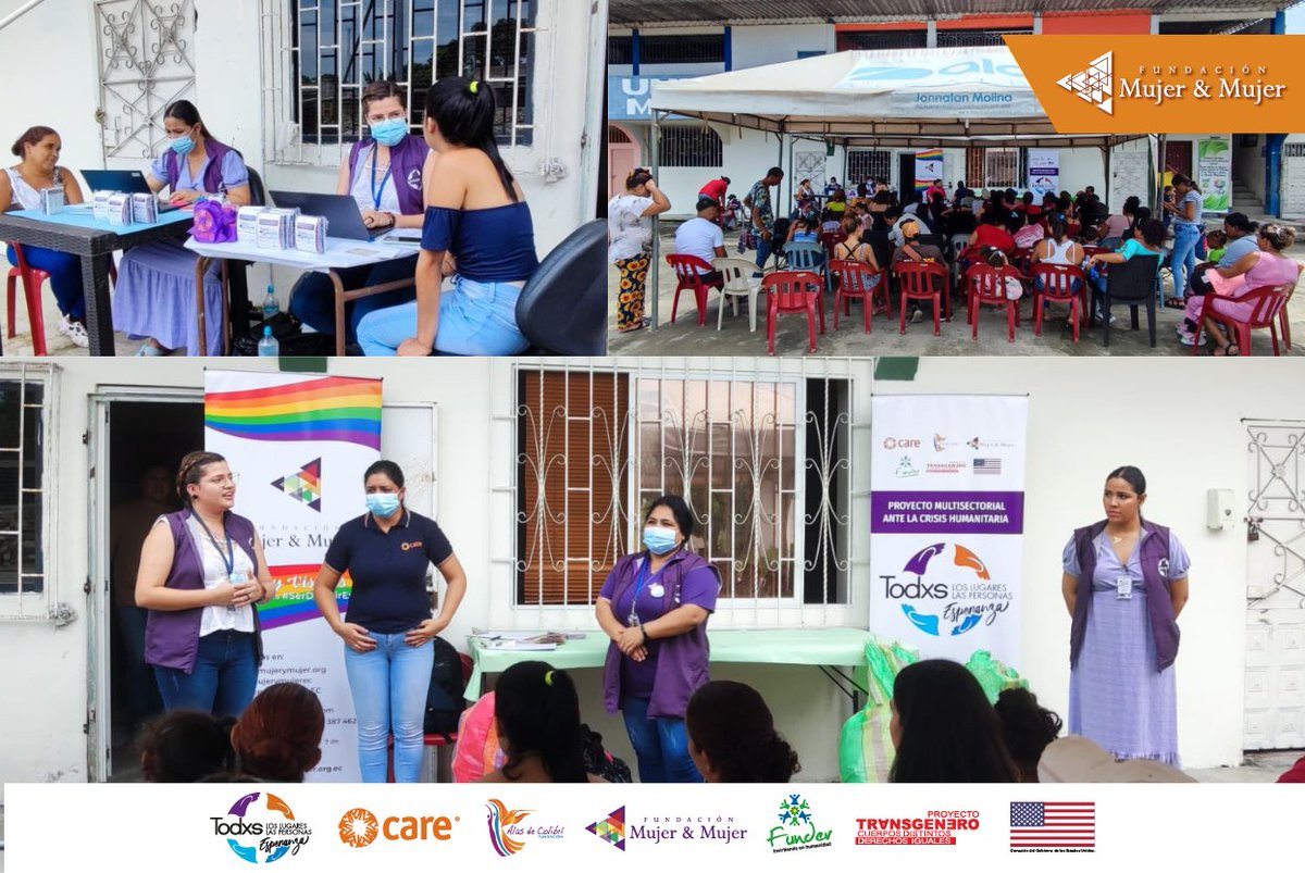 mujerymujerEC's tweet image. #HacemosComunidad con #TodasLasPersonas en #TodosLosLugares ✊

☝️Este viernes 14 de abril, junto a @care_ecuador  participamos de la misión en conjunto en la localidad de #Balao epicentro del temblor del pasado 18 de marzo