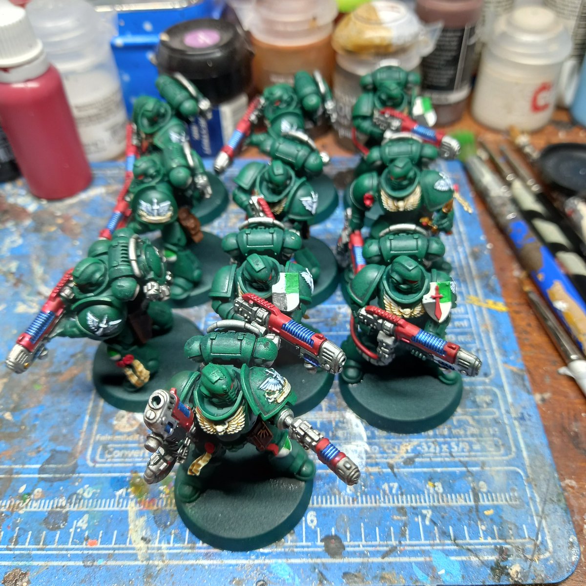 SJDKEY's tweet photo. #hobbystreak Day 842 (1936) Hellblasters finished #adeptusastartes #warhammercommunity #darkangels #thelionreturns #1stlegion #sonsofcaliban #warhammer40k #lioneljohnson #warhammer #paintingwarhammer https://t.co/KQrn2Ndeaj