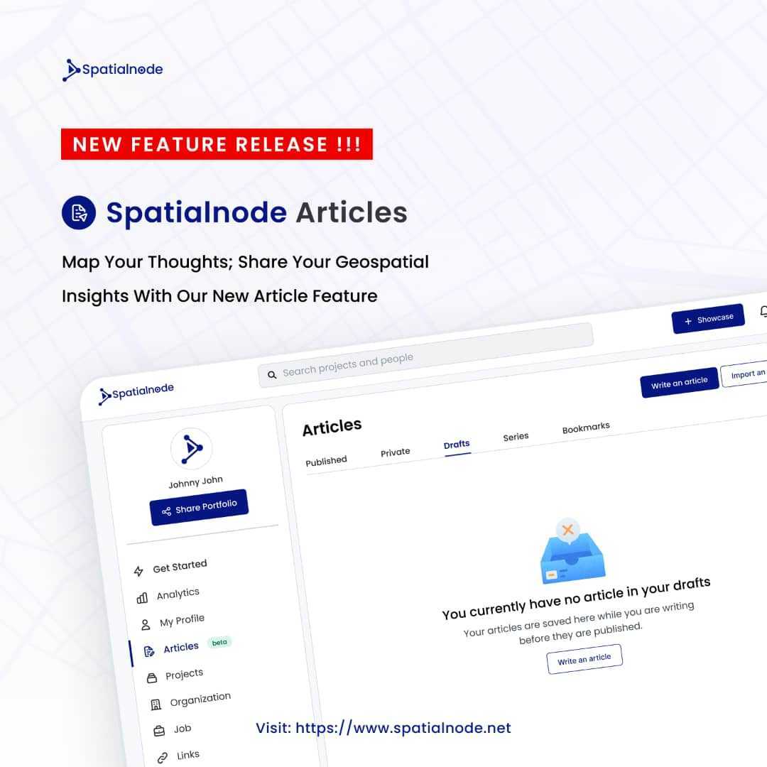 spatialnodehq's tweet photo. You can now map your thoughts, and share your #geospatial insights with our new article feature, a perfect way to keep your network up to date with the latest developments
Click the link to get started 
https://t.co/q8ohY7Sa2h https://t.co/zBFJHSla5W