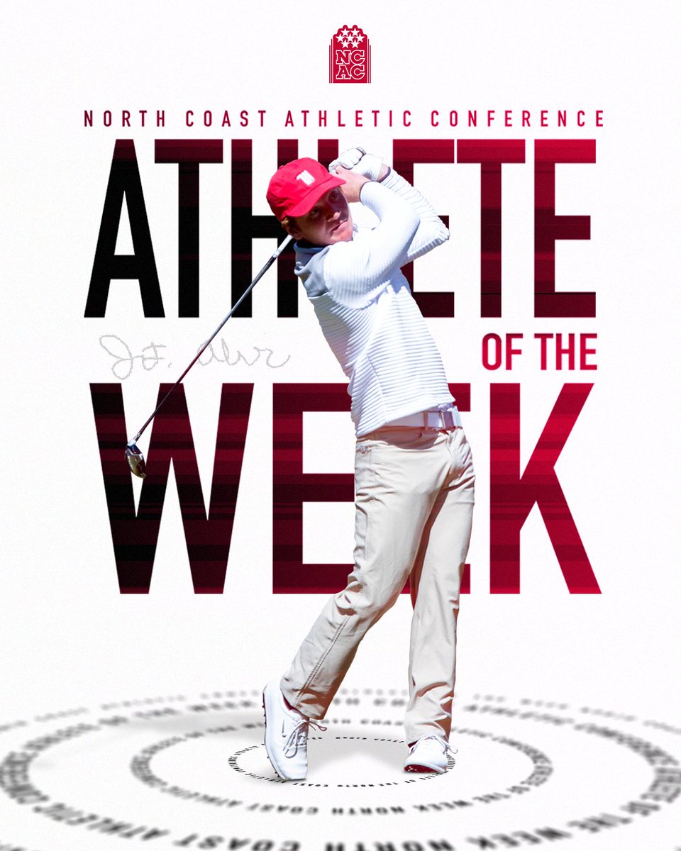 WittAthletics's tweet photo. J.F. Aber was named this week's NCAC Athlete of the Week for men's golf! 

Aber took first in the DIII Showcase with a 54-hole score of 202 (-8) on the weekend. With this three-round score of 202, Aber now has the three-round low score record in Wittenberg history. #TigerUp https://t.co/1LebhkPkla