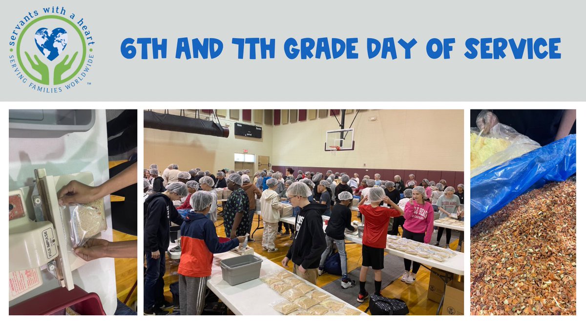 haroldwinklerms's tweet photo. Our 6th and 7th grade world changers packed 245 boxes which is 52,920 meals with @servantswaheart! We sre so proud of them! 🌎🐺 https://t.co/DIDp4K7tET
