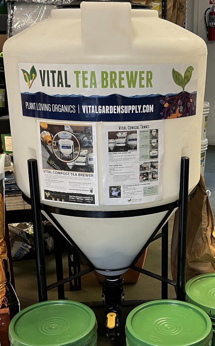 VitalGardenSupp's tweet image. Grow #BeneficialMicroorganisms exponentially w/your own 

VITAL COMPOST TEA BREWER 

A complete system for making your own #CompostTea extract.

Avail: 75, 300 &amp;amp; 1000 gallon.

 ☎️ (530) 470-0124 or come to our retail store in #NevadaCity to get yours