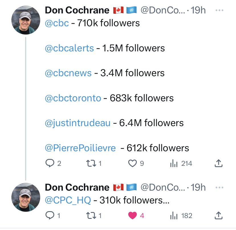Liberals4Canada's tweet photo. CBC Vs. CPC By the Numbers

PP is jealous. #Justinfatuation https://t.co/djzvWt8kFX