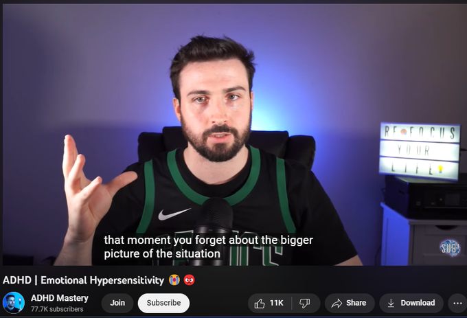 165,132 views  21 Jun 2019  #AdhdManagement
How to get a Diagnosis ➡️   

 • How To Get Tested...   
Join this channel to get access to perks ➡️
  

 / @adhdmastery  

Please note I am not a medical professional.

ADHD is commonly linked with heightened intensity of emotion, rejection-sensitive dysphoria, overwhelm, low frustration and stress tolerance, anger outbursts and irrational reactionary responses.

#AdhdManagement #AdhdEmotions