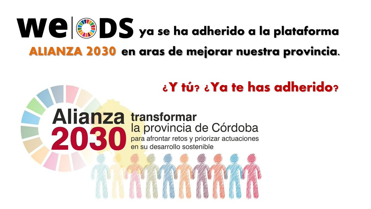 Para adherirte a la plataforma ALIANZA 2030, tan sólo tienes que cumplimentar el siguiente trámite a través de la web de la Diputación de Córdoba: sede.dipucordoba.es/diputacion/tra…