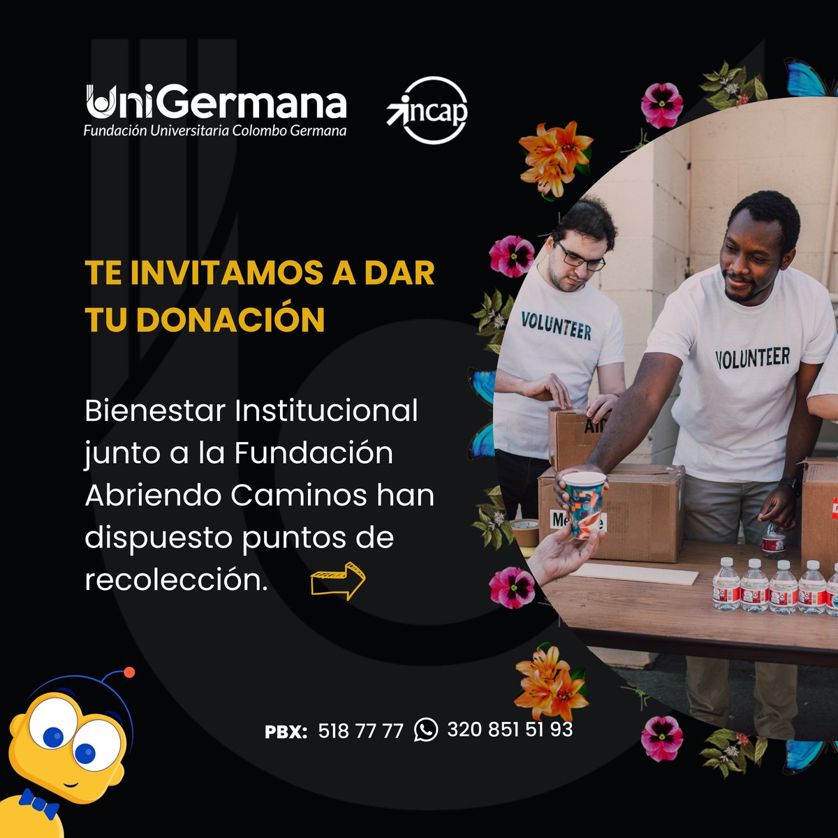 UniGermana's tweet photo. Unigermana e Incap te invitan a esta donatón de alimentos y ropa en buen estado.
#donacion #tudonacion #senitdosocial #unidos #lau #Unigermanatriunfa #Unigermana #Universidades #UniversidadesEnColombia #universidadescolombia #triunfar #triunfa #centrodebogotá #educación https://t.co/UTulJsKLwc