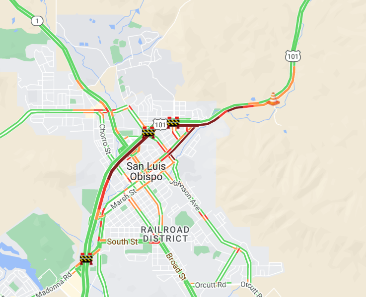 CaltransD5's tweet photo. HEADS UP: Expect delays on northbound #Hwy101 just south of the #CuestaGrade due to vegetation work near Reservoir Canyon Road until 3:45 this afternoon. One lane remains open. #SanLuisObispo https://t.co/4HNj93SdsA