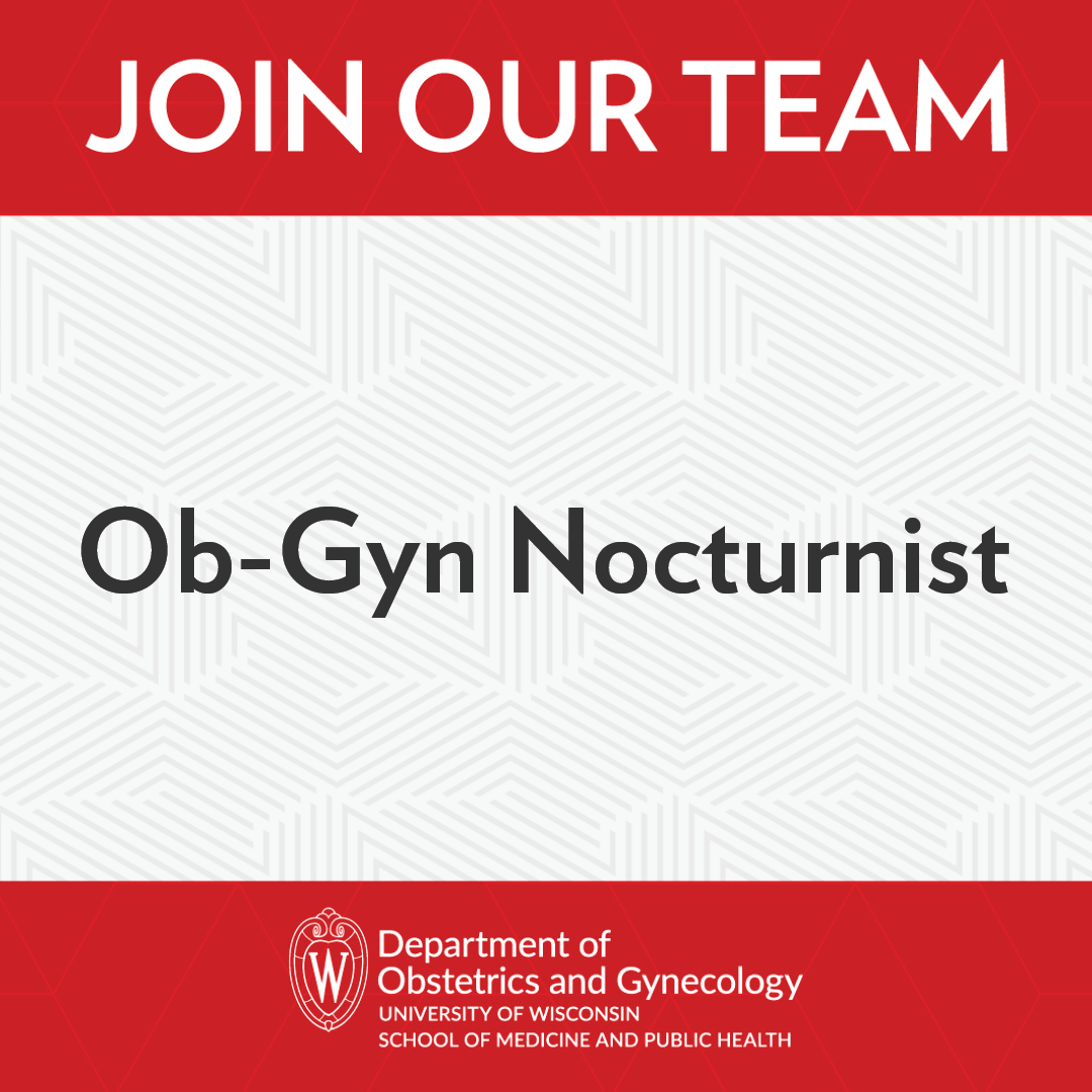 WiscObGyn's tweet image. Join our team! The @wiscobgyn is recruiting for an Ob-Gyn Nocturnist physician who will practice at @uph_meriter. This role includes labor and delivery, OB triage, minor gyn surgery, postpartum care, clinical teaching, and more! Learn more and apply here: jobs.hr.wisc.edu/en-us/job/5171…