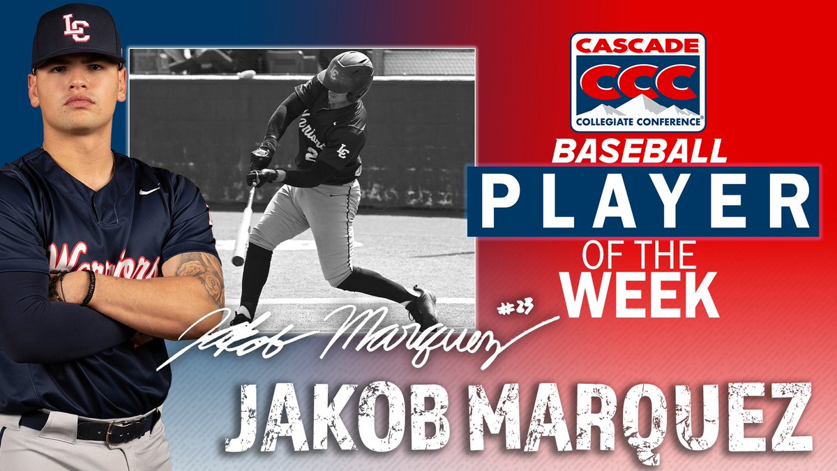 Jakob Marquez had a monster week at the plate for <a href="/LCSCBaseball/">Lewis-Clark State Baseball</a> against EOU with 4 home runs, 9 RBI and 7 runs scored! He hit .529 and slugged 1.294 in 4 games to earn his first CCC Player of the Week honor!