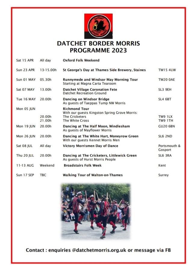 Here’s our 2023 dance programme - we look forward to seeing you at some point!