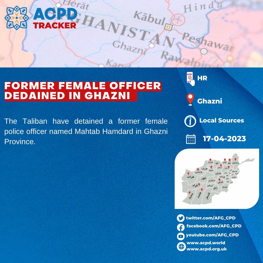 acpd_tracker's tweet photo. Former female officer dedained in Ghazni https://t.co/KzKUt6uSaG