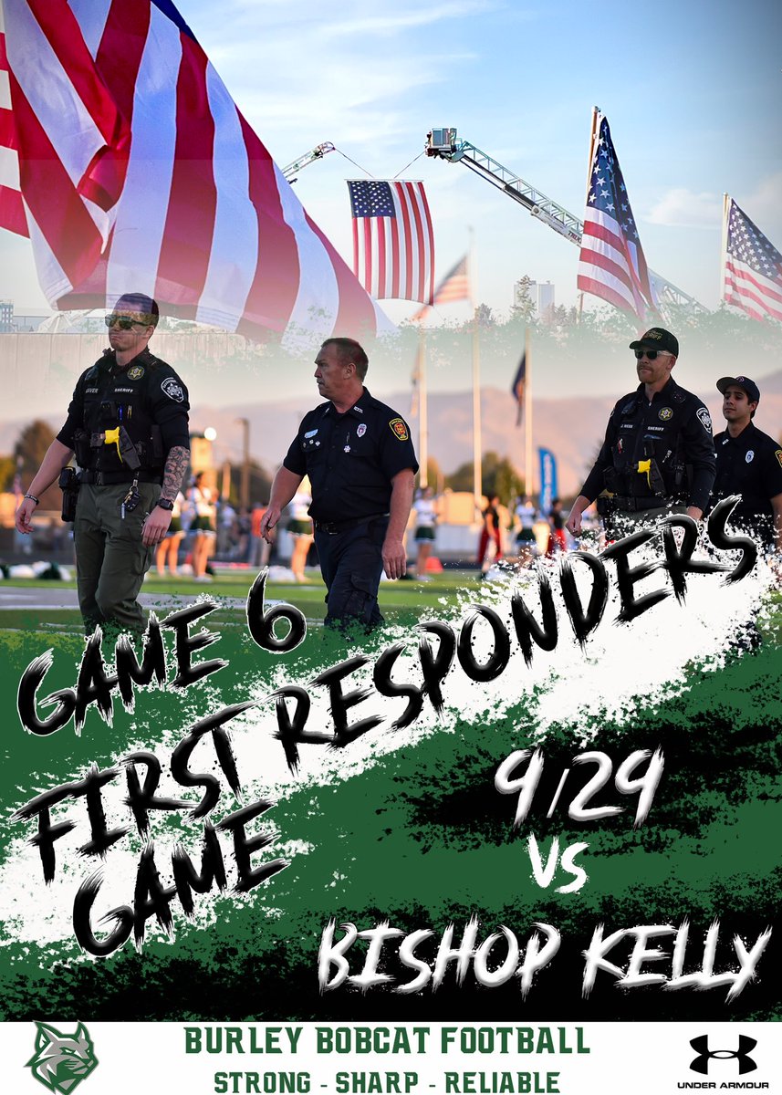 Home games at Burley Skaggs Field are not just a game they are an EVENT!!!Home Game 4 (week 6): First Responders Game! Join us as we honor and celebrate the First Responders of our amazing city! Special thanks to their service, sacrifice and honor!#TheForgeIgnited #BRT23 #idpreps