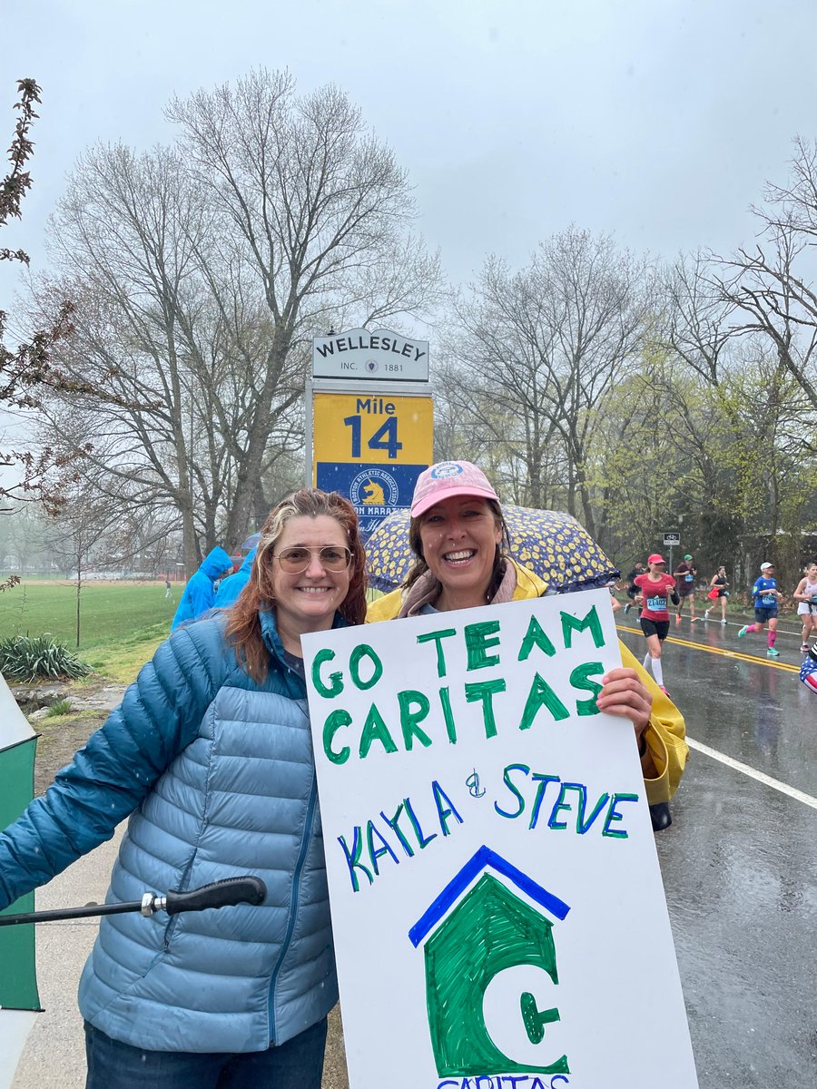 CaritasBoston's tweet photo. Thanks to our fantastic Boston Marathon runners Kayla and Steve for their outstanding efforts, both running and fundraising - they surpassed their goals and raised over $27K for our Health Residents program. We had fun cheering them on! https://t.co/oRH9sLfSkT
