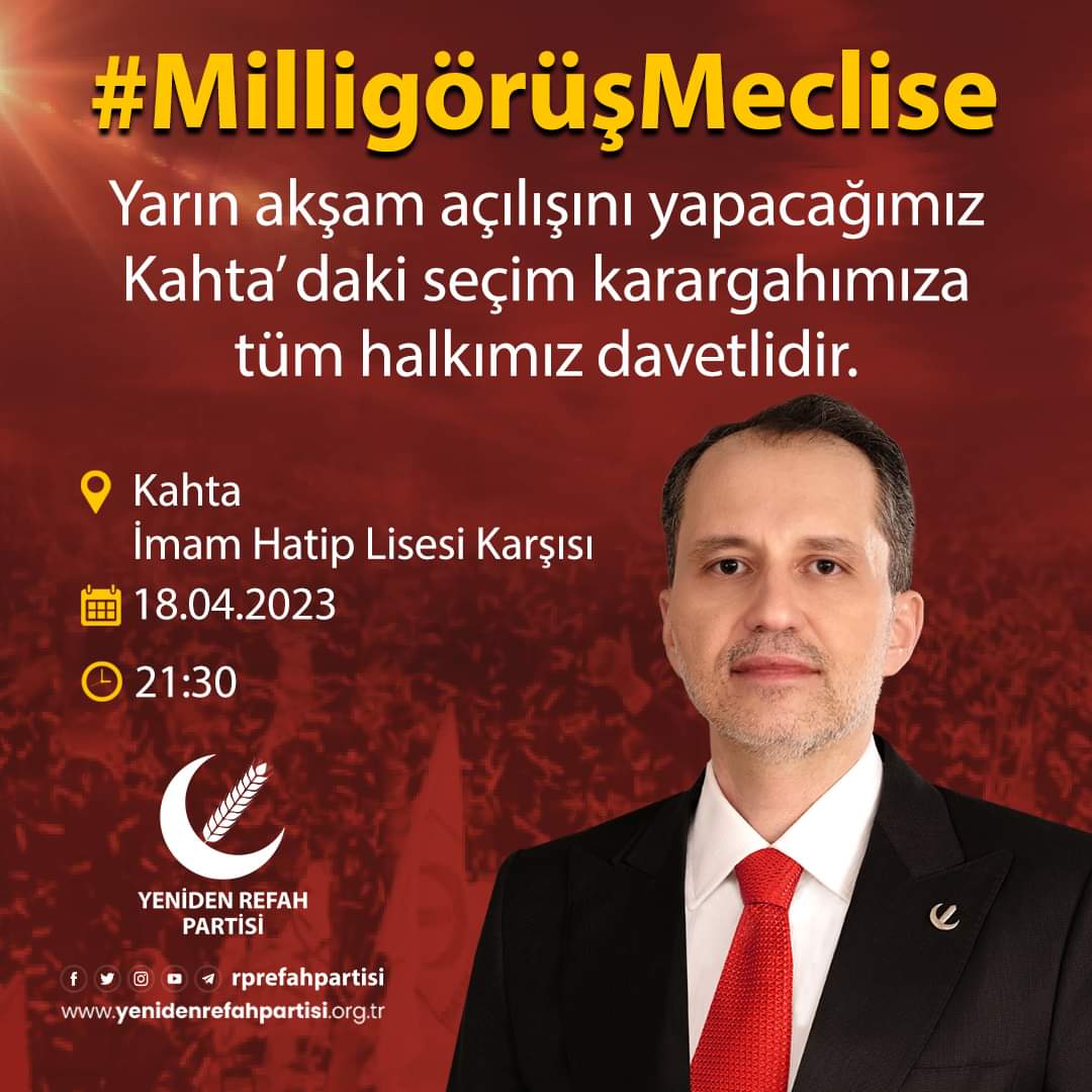rprefahkahta's tweet photo. Yarın akşam açılışını yapacağımız seçim karargahımız için son istişare toplantımızı yaptık. #Milligörüşmeclise sloganıyla çıkacağımız yolda dua eder dua bekleriz. Ya Rab bu mübarek gecede dualarımızı kabul eyle zafer inananlarındır. https://t.co/2i7zYUrePG