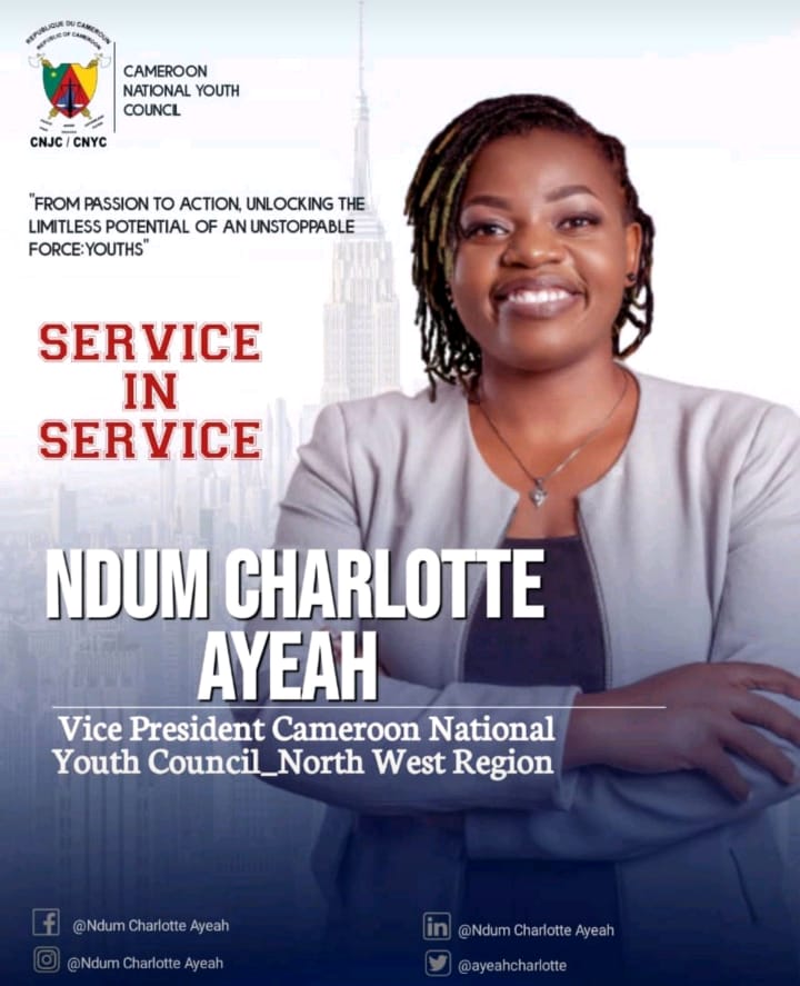 AyeahCharlotte's tweet photo. I'm thrilled to announce my #elections as V.P of the Cameroon National Youth Council (CNYC)for the North West Region.This is a 3 a year Mandate within which we shall articulate the aplenty plights of Youths in the NWR &amp; represent their interests.#youthleader #youthengagement https://t.co/D1HOD308UA