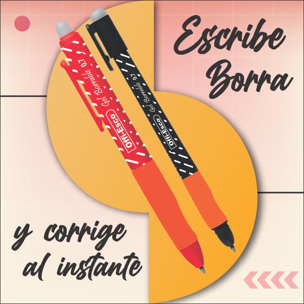 OffiEsco's tweet photo. ¡El producto #perfecto para todos aquellos que estén en el proceso de transición de escribir con lápiz y pasar a bolígrafo! gel #borrable en tres #colores te permitirá escribir, borrar y corregir al instante, sin desgastar el papel. ¡Ideal para este proceso!
#Offiesco #OE025 https://t.co/auSS9tN85Z