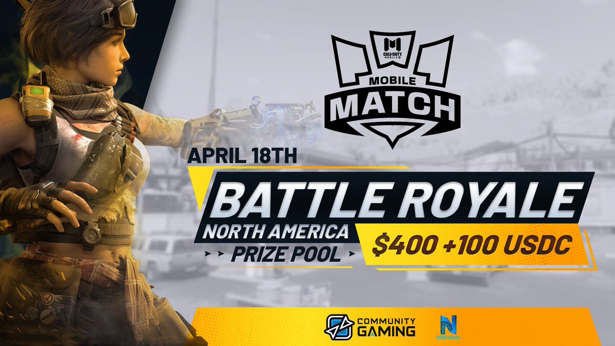 Join us tomorrow for a mobile showdown!

The CG $500 #CoDMobile Battle Royale Monthly kicks off tomorrow at 8PM ET | 5PM PT!
Hosted by <a href="/CjLivecast/">CJ Livecast</a>

Link: communitygaming.io/tournament/cod…

#CommunityGaming #codm