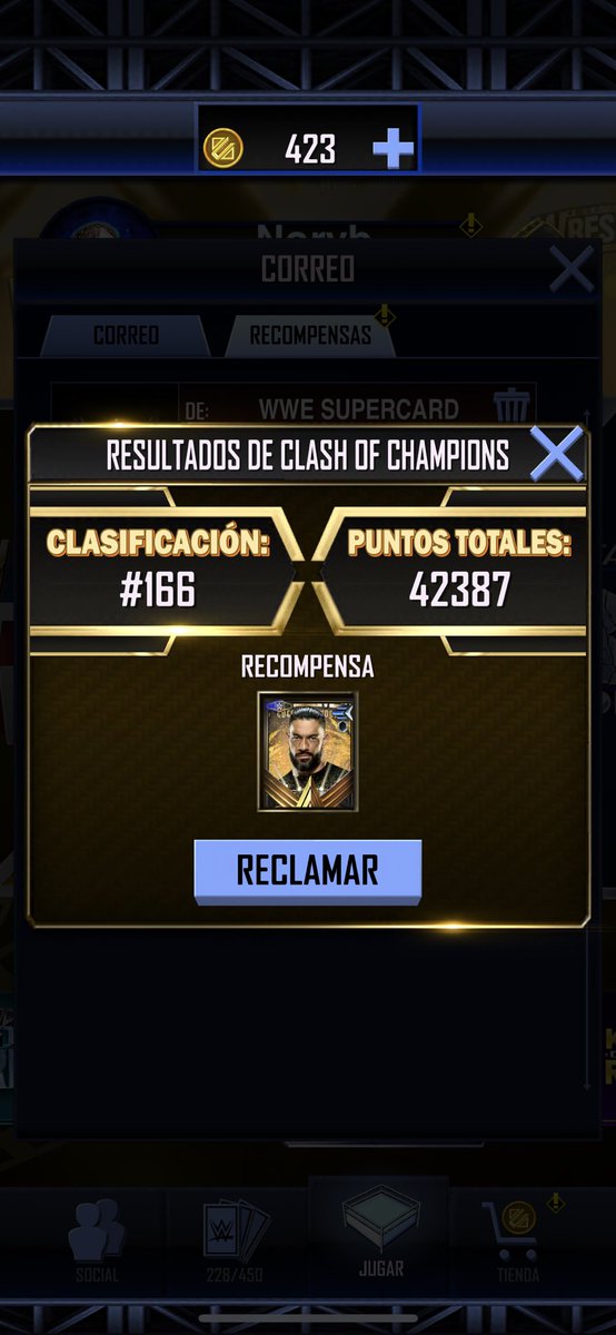 NorybSCL's tweet photo. Primer ranking azul de esta categoría :) #WWESuperCard #WWE https://t.co/1VRFiP1jjh