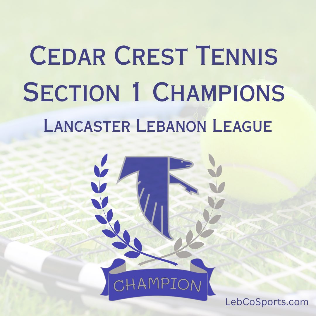 LebCoSports1's tweet photo. Breaking News: Congratulations to the Cedar Crest Falcons Boys Tennis Team on winning back-to-back Section 1 Championships!!! We’ll have more details later. @CCHSFalcons https://t.co/UW8ZaNDl3q