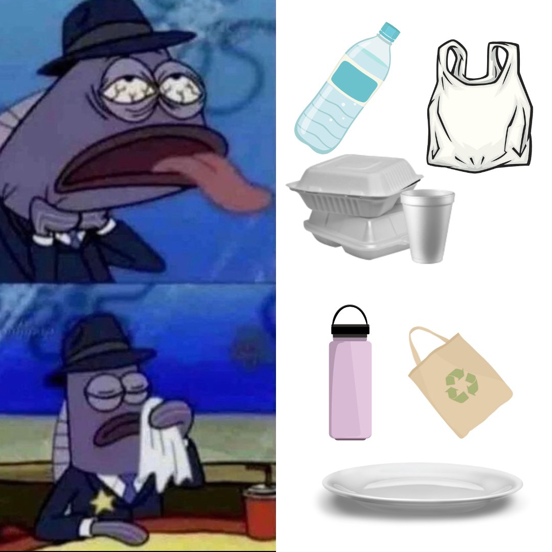 Don't let yourself nor sea creatures choke on plastic, choose reusable materials!