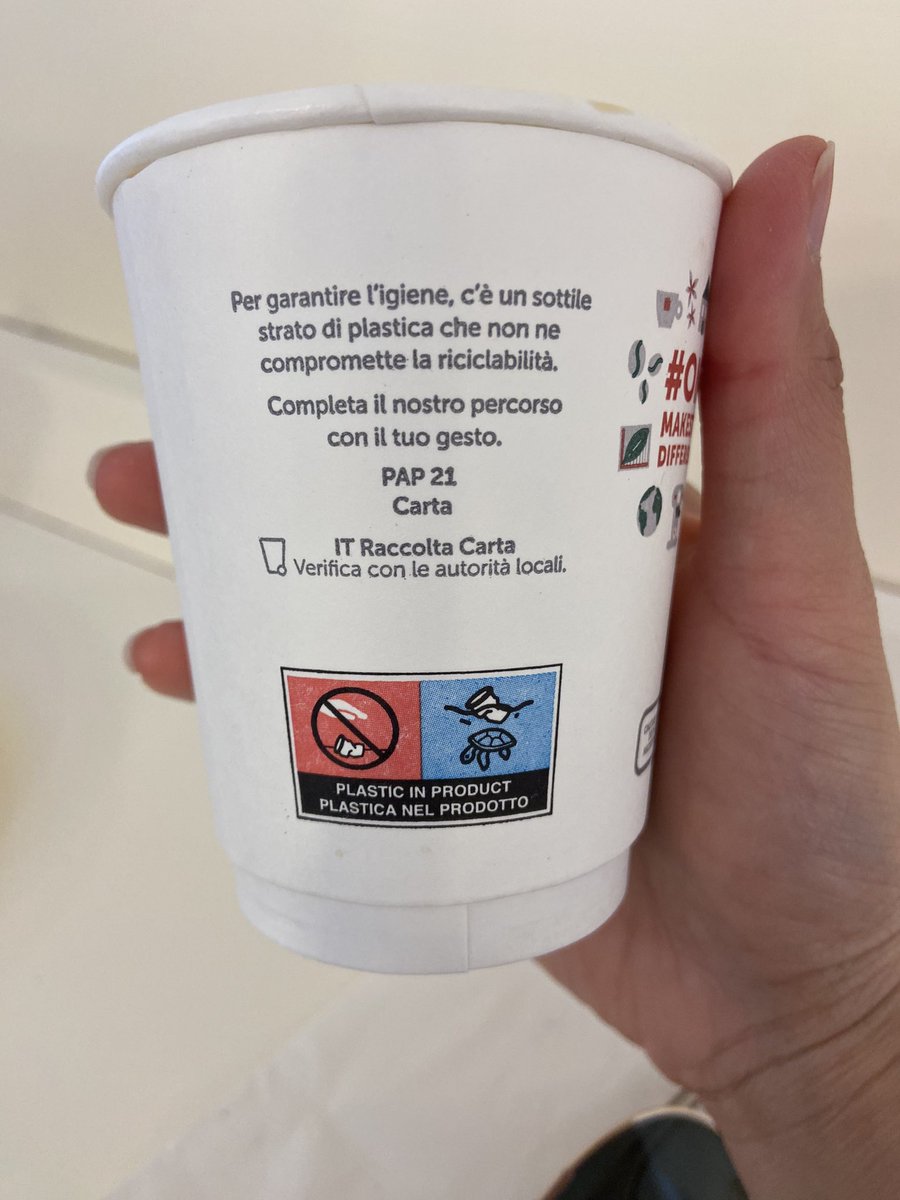 Although puzzled, I was able to understand what “recovery” meant (i.e. recycling, or being harmless to the environment). But to quote my professor - “good translation or interpretation doesn’t require much effort to understand.”

Any thoughts? 
#Rome #translation #illy