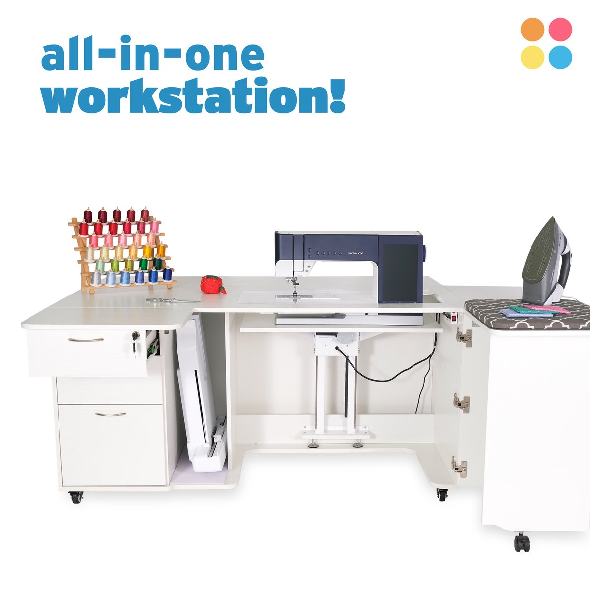 ArrowCabinets's tweet photo. Cut, press, and sew at a single workstation! Meet Sydney Sewing Cabinet from Arrow Sewing! Available with a hydraulic or electric sewing lift. Coming Summer 2023. 👀

#sewing #quilting #quilter #quilts #sewingroom #sewingstudio #sewingtable #sewingcabinet https://t.co/k1DNGw0TMC