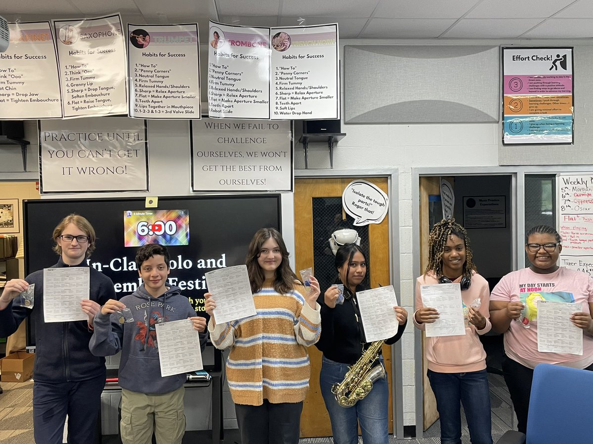 RosePark_Band's tweet photo. Celebrating our students who attended Solo and Ensemble over the weekend! So proud of all of our students! @roseparktitans @MMUNashville https://t.co/oOyDEHAQTN