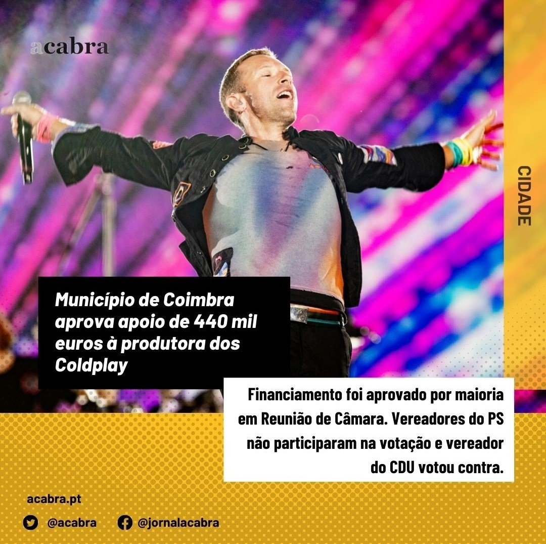 Neste dia tão importante, é de notar que os 440 mil alocados pela Câmara de Coimbra para o concerto dos Coldplay *quase* que fazia o dinheiro necessário para salvar duas das Repúblicas mais marcantes da cidade. 

Investimento em cultura era isto! Investimento em Coimbra e em nós!