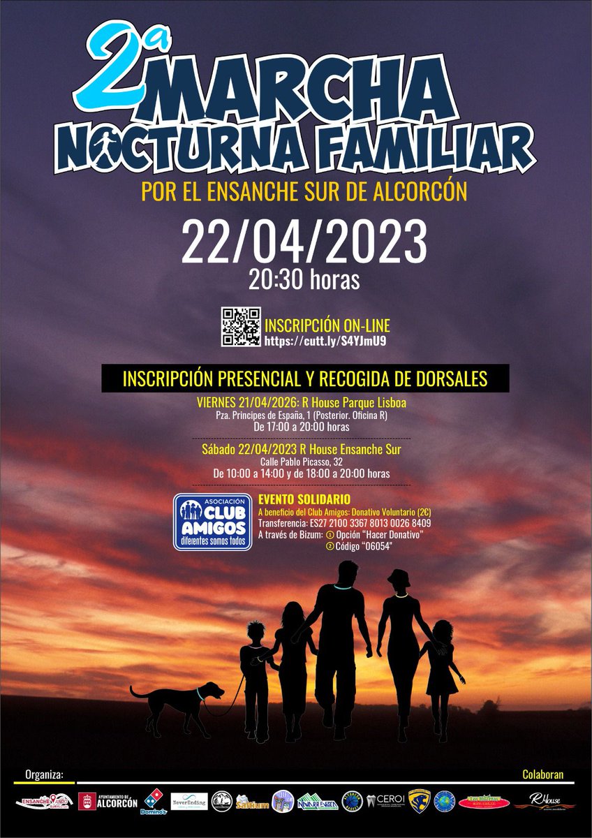 <a href="/ensancheando/">Ensancheando</a>
 Gracias por la colaboración <a href="/HuertosAlcorcon/">Huertos Ecológicos Alcorcón Fuenlabrada</a> queda muy poco Marcha Nocturna Familiar #EnsancheSur <a href="/asoclubamigos/">Club Amigos</a> <a href="/AlcorconDeporte/">Concejalía de Deportes de Alcorcón</a> <a href="/alcorconcultura/">Concejalía Cultura y Festejos</a> <a href="/EnsancheSurJMD/">JMD Ensanche Sur Alcorcón</a> @ppyjj_panimal Inscripciones 👇🐈🔦👨‍👩‍👦‍👦👩‍👦👩‍👧‍👧👨‍👧‍👦🔦👣👇👇👇👇