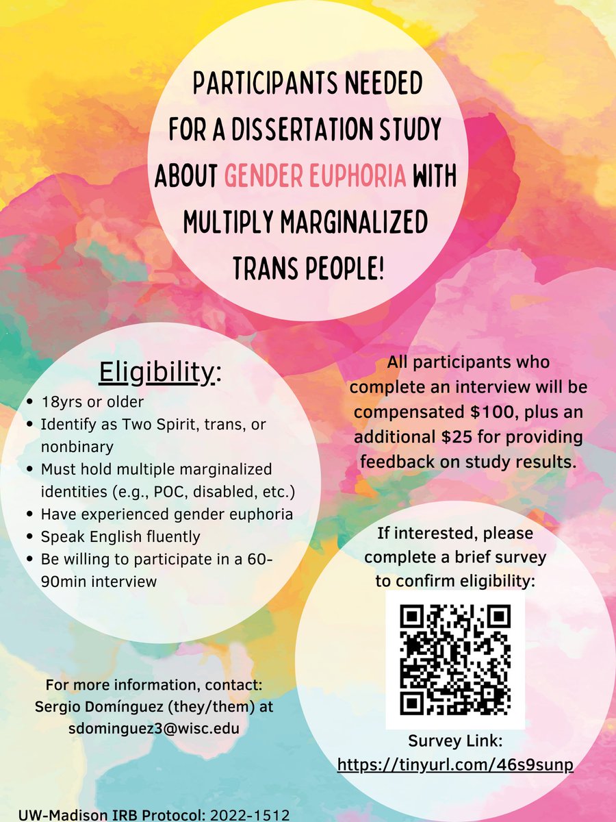 PsychSerg's tweet photo. ISO trans women of color for a PAID research study about gender euphoria!

Selected participants can earn $100 for participating in an interview, plus an additional $25 for providing feedback on study results.

Screening form: https://t.co/Bcy8Rk5kuc https://t.co/W03iao41Rp
