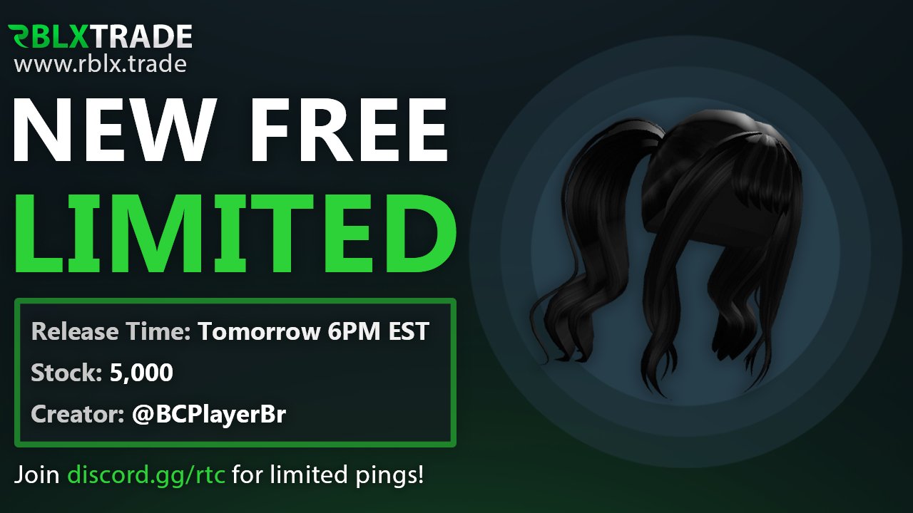 Roblox Trading News on X: New free UGC limited tomorrow at 6PM EST! ✨  Follow Creator For Updates: @BCPlayerBr Item Link:   Countdown Timer:   / X