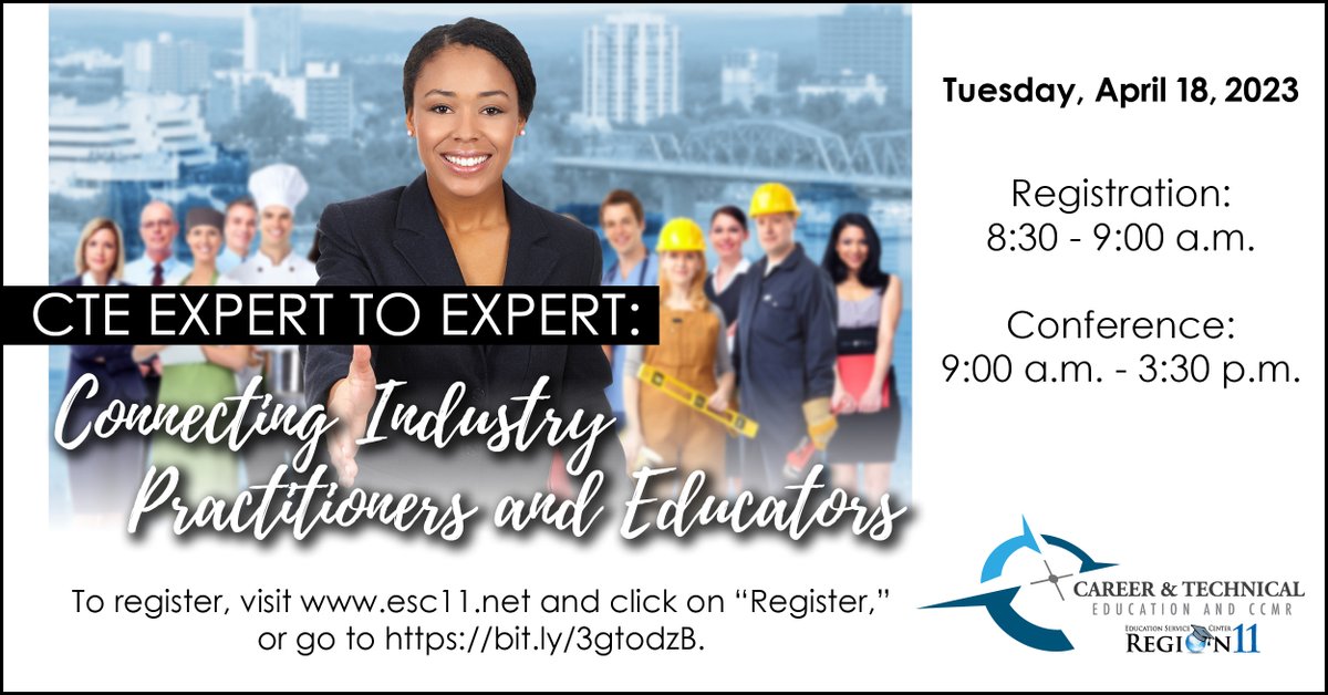 It's tomorrow, we are so excited to see you all! #Expert2Expert #CTEStrong #ESC11CTE