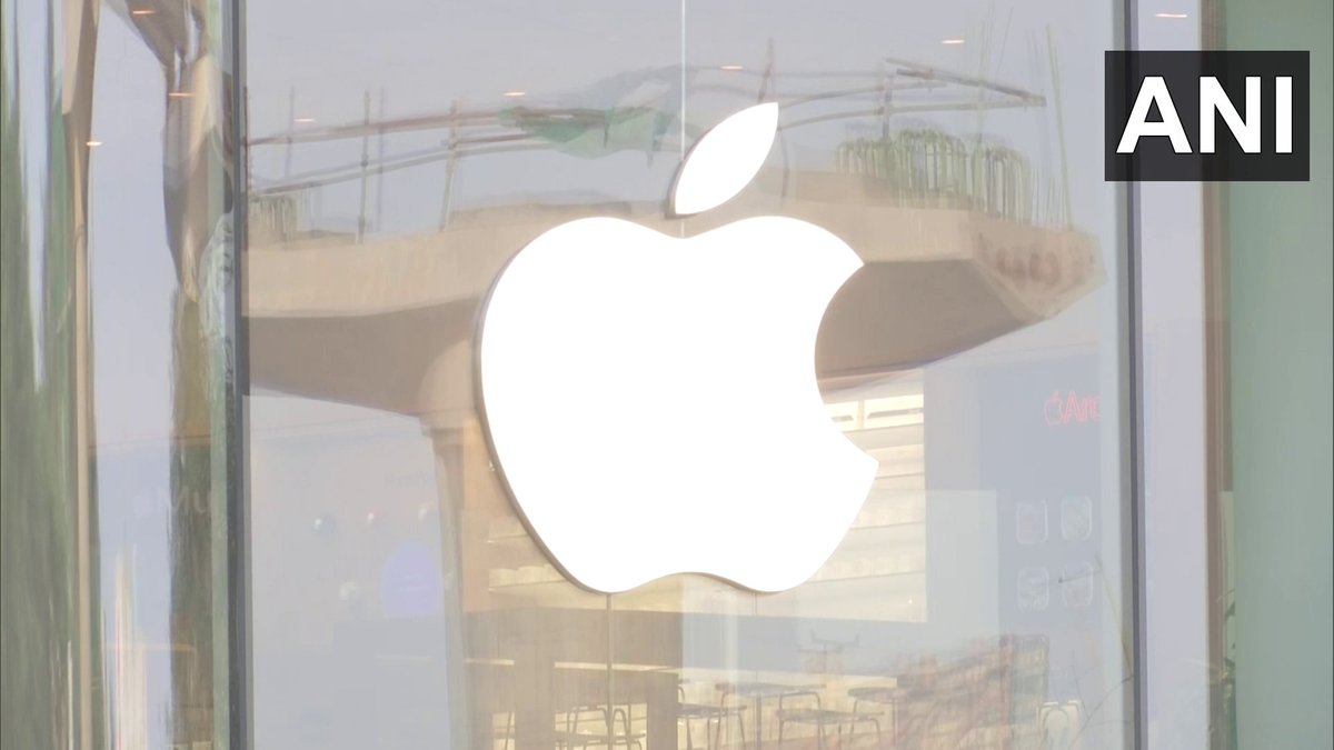ANI's tweet photo. Maharashtra | Apple's first India store set to open in Mumbai's Bandra Kurla Complex (BKC) today. People stand in queues outside the store before its opening. https://t.co/vISeWrwSTD