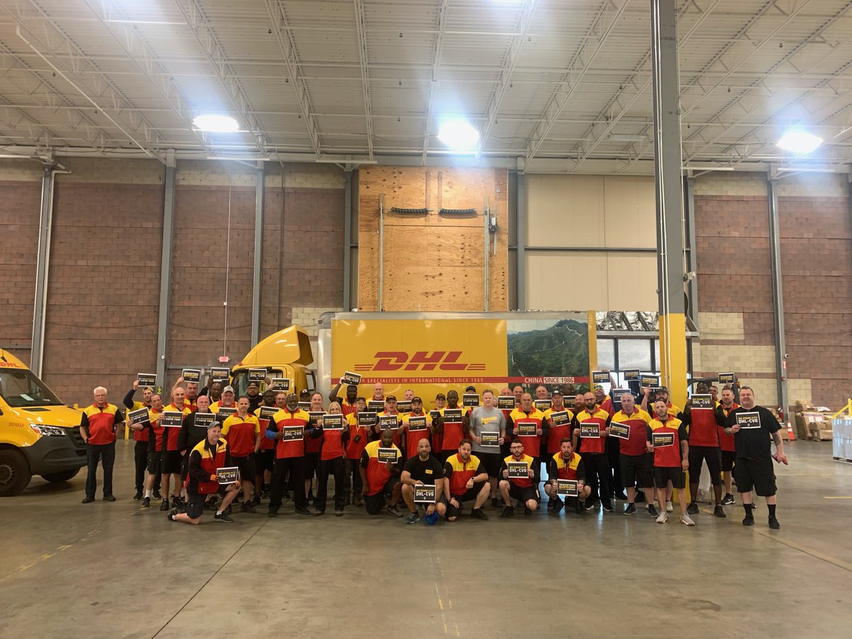 DHLWrkrsUnited's tweet photo. A HUGE thanks to our DHL Teamster across the country who have been engaging in "DHL Days of Action" in support of our fight to form a union at DHL Express - CVG! We want to send a special shout out Locals: 100, 107NJS, 107, 118, 174, 600, 769 and 2785. #TeamsterStrong #DHLExpress https://t.co/e1ofedUoWQ