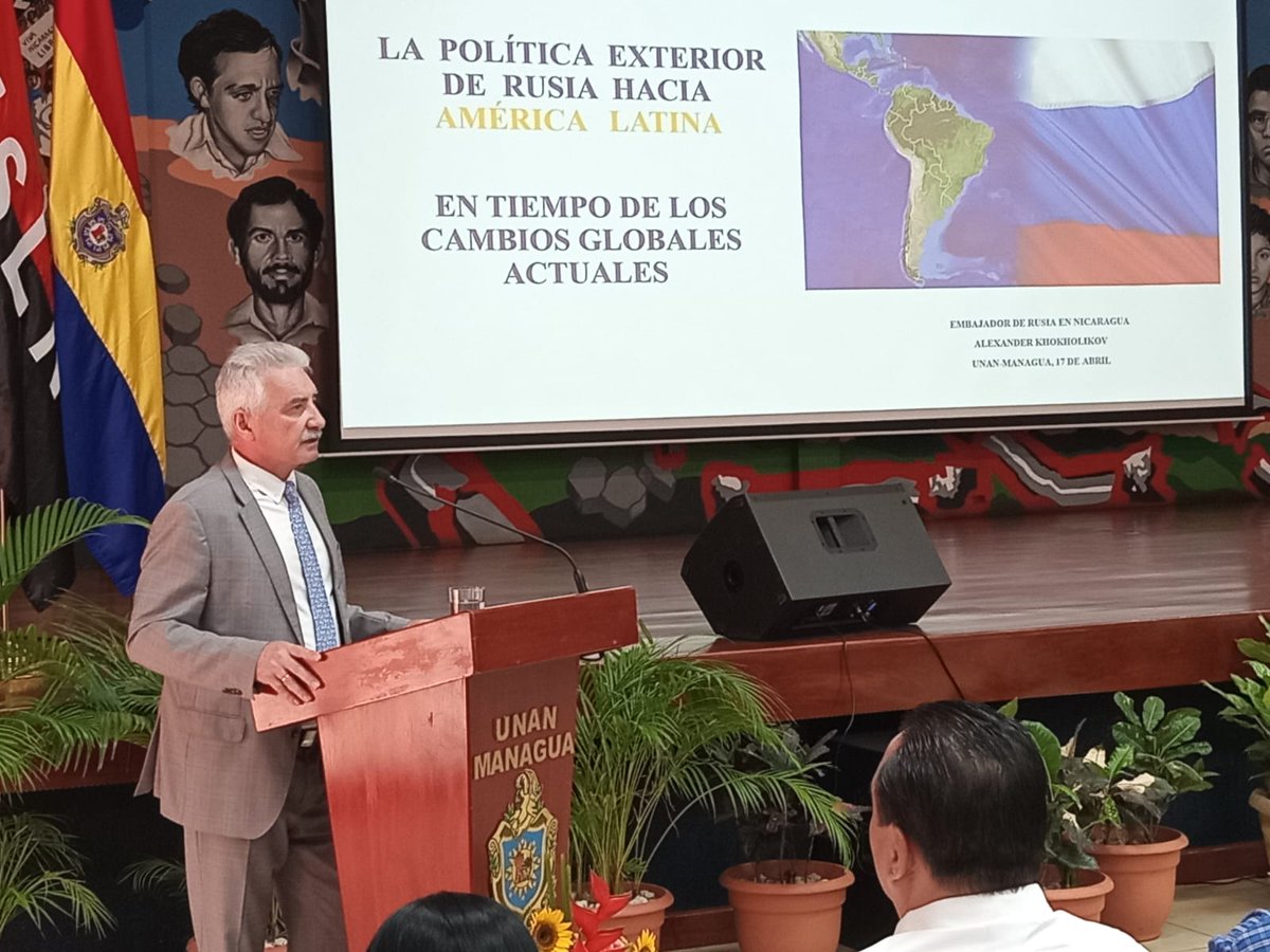 EmbRusNicaragua's tweet photo. El 17 de abril, con motivo del próximo Aniversario de la Gran Victoria sobre el Fascismo la Embajada de Rusia en Nicaragua y la Casa Rusa en Nicaragua organizaron un Evento Integral en la Universidad Nacional Autónoma de Nicaragua (UNAN-Managua). https://t.co/6RZns9xRdt
